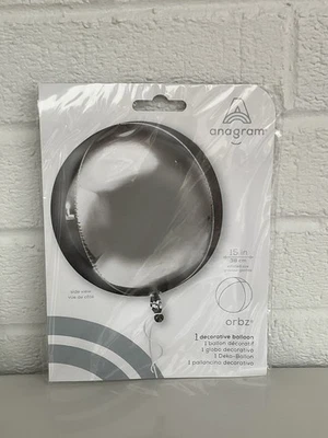 Anagram Orbz Foil Balloons 15” Black & Silver Party Event Decor New Sealed 15 - Image 1 of 4