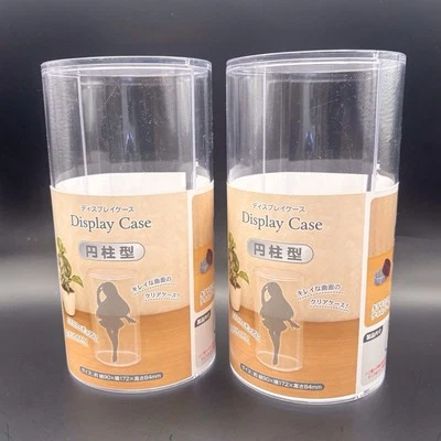 Set Of 2 ( 6.5"x3.5") Round Display case Acrylic Box Stackable JAPAN E2-Bx-1 - Image 1 of 4