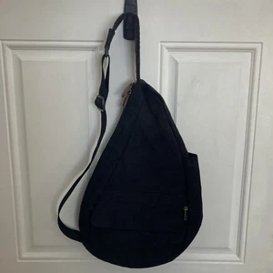 De colección LL Bean AmeriBag Mochila Eslinga Trasera Saludable Negra Microgamuza 17” x 12” - Imagen 1 de 14