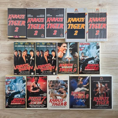 14x KARATE TIGER Filme Movies VHS Video Kassette Tape Konvolut Set Sammlung Rare - Bild 1 von 4