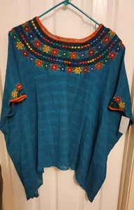 Nova Huipil Made In Guatemala Forest Green One Size Fits All NWT - Picture 1 of 12