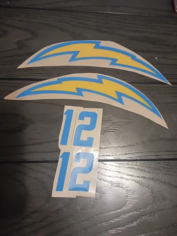 San Diego/Los Angeles Chargers full size football helmet decals set Cover
