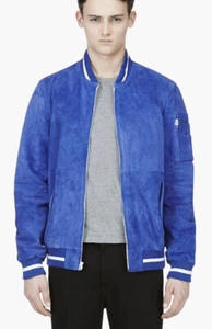 Levi Jacket VtG Baseball Leather LVC Los Angeles Dodgers Bomber Suede Small Blue - Picture 1 of 11