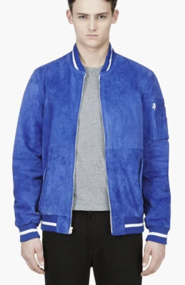 Levi 夹克 VtG 棒球皮革 LVC 洛杉矶道奇队轰炸机麂皮绒小号蓝色 — 第 1/4 张图片