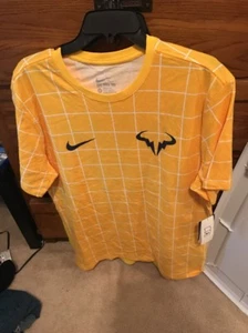Nike  RAFA Premier Crew Tee/ Mens L Varsity Maize - White/ Athletic 739475-101 - Picture 1 of 2