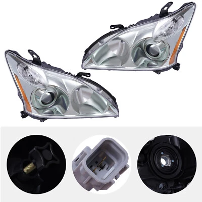 1 Pair HID+Halogen Headlights Headlamps For 2004-2009 Lexus RX330 RX350 RX400h Foto 1 de 4