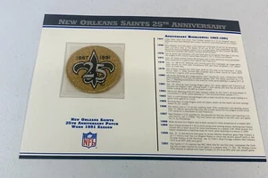 *BRAND NEW* Willabee & Ward NFL 25th Anniversary New Orleans Saints Patch 1991 - Picture 1 of 3
