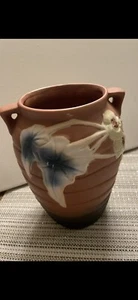 ROSEVILE BROWN DOUBLE HANDLED REP VASE LUFFA FLOWER VASE,Rare - Picture 1 of 7