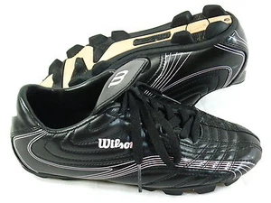 Wilson Soccer Cleats Youth Girls Size 5 US Black Pink Excellent - Picture 1 of 2