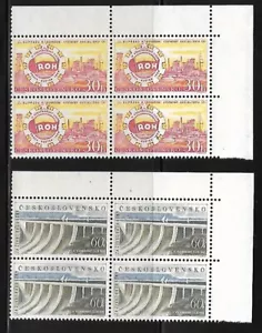 Czechoslovakia 1959 MNH SC 918-19 Upper Right Block of 4 - Picture 1 of 1