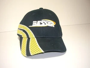 BESSER COMPANY LOGOED NAVY BLUE AND YELLOW ADJUSTABLE BASEBALL STYLE HAT - Picture 1 of 5
