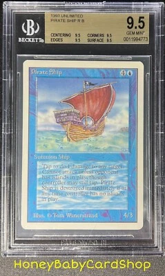 MTG Unlimited Edition 1993 Pirate Ship BGS 9.5Q (TRUE QUAD) GEM MINT 93/94 - Image 1 of 4