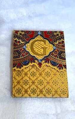 Punch Studio Gold Foil Jewel Embellished Mini Pocket Notepad Monogram Letter G - Image 1 of 4