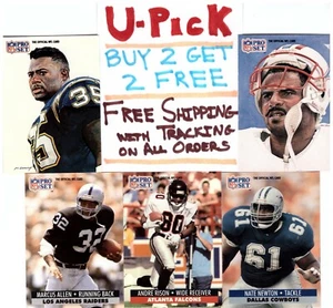 1991 NFL Pro Set #406-659 HOF Rookie Common Ships FREE Buy 2 Get 2 FREE (1 of 2) - Picture 1 of 253