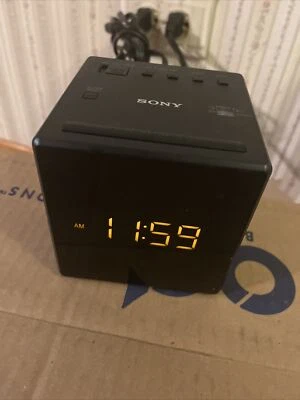 Sony Model ICF-C1 AM/FM Alarm Clock Radio - Black Tested/Works - Image 1 of 3