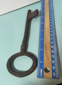Antique, Iron Jail House Key (Hand Forged) All Original, 7 1/2”, Free Shipping - Bild 1 von 13
