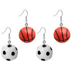  2 Pairs Peculiar Earring Cartoon Drop Dangle Earrings Girl Basketball