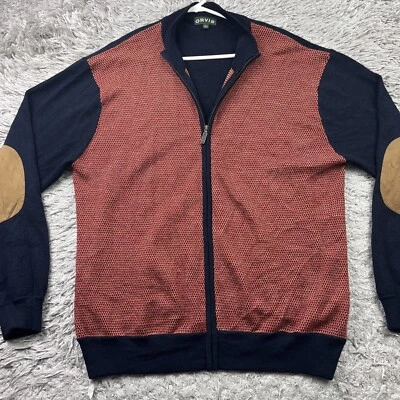 Suéter de lana Orvis cremallera completa para hombre XL coderas manga larga Foto 1 de 4