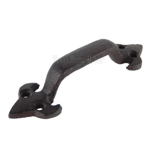 Small Door Handle Cast Iron Fleur De Lis Victorian Cabinet Drawer Pull 4 5/8" Cover
