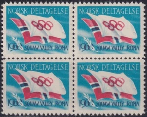 F-EX18066 NORVEGIA NORGE 1960 MNH GIOCHI OLIMPICI ROMA ITALIA. BLOCCO 4. - Foto 1 di 1