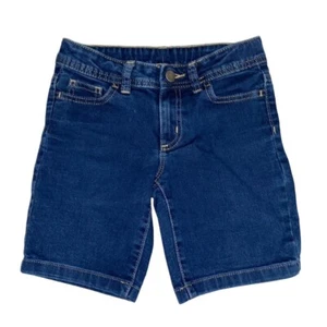 Girls DARK WASH DENIM SHORTS Jean  ADJ WAIST SIZE 7 Wonder Nation - Picture 1 of 5