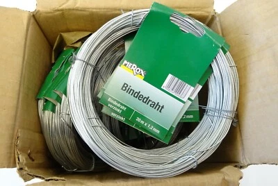 20x Bindedraht MEROX Wickeldraht Blumendraht Gartendraht verzinkt 1,2mm x 20m