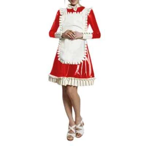 Plus Size Long Sleeve A-line Pleated Dress with Ruffles Apron Sissy Maid Dress - Picture 1 of 12