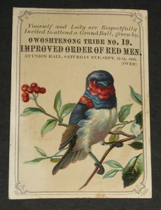 1883 MPROVED ORDER of RED MEN GRAND RAPIDS MICHIGAN NATIVE AMERICAN INVITATION - Picture 1 of 4
