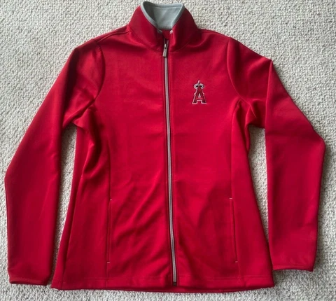 CALIFORNIA ANGELS RED Jacket Zipper Front stitched LOGO ANTIGUA womens M Cover