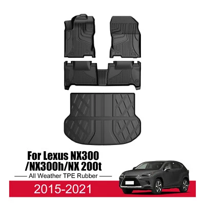 Full Set 3D Rubber Floor Mats+Trunk Mat For Lexus NX200t/NX300/NX300h 2015-2021 Foto 1 de 4