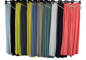 Italian Wide Leg Trousers with Beaded Fashion Belt Comfortable and Lightweight. - Picture 1 of 14