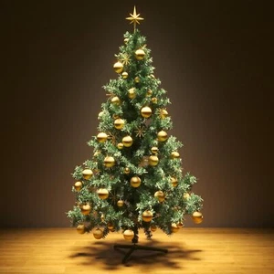 CHRISTMAS TREE WITH STAND BUSHY ARTIFICIAL XMAS TREE HOME DECOR 4FT 5FT 6FT 8FT - Picture 1 of 15