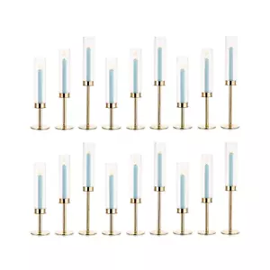 Gold Candle Holders for Candlesticks - Taper Candle Holders with Removable Gl... - Picture 1 of 7