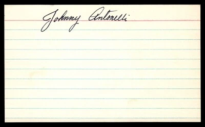 Johnny Antonelli Baseball Signed Auto Autograph 3 x 5 Index Card No COA - Image 1 of 2