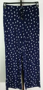 Grace Elements Womens Ladies Navy Blue Bird Graphic Wide Leg Pants Size M NEW - Picture 1 of 3