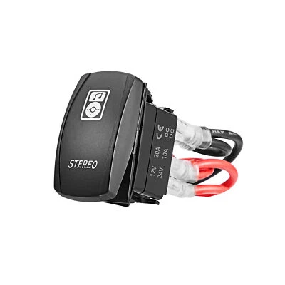 For UTV POLARIS RZR XP 900 1000 Blue LED " Stereo" 5-pin Rocker Toggle Switch - Image 1 of 4