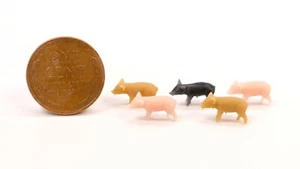 USA Made - HO Scale - Farm Animals - Pigs Set - Assorted Color 5 -Pack 870807 - Picture 1 of 4