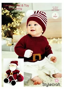Baby Christmas jumper, hat & Toy knitting pattern DK. Sizes 0-5 years. Sweater. - Picture 1 of 9