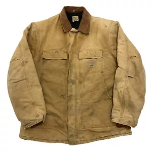 Cappotto Carhartt Arctic vintage C03 marrone trapuntato foderato uomo 46 XL made in USA - Foto 1 di 21