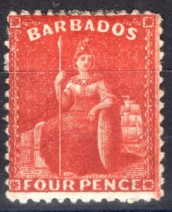 CB234 / BARBADOS / BRITISH COLONY / SG # 68 MINT MH SIGNED wmk C/CC perf 12 1/2 - Picture 1 of 2