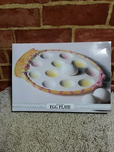 Asia Master Group Egg Plate Basket Shape 12" By 8" Flowers Easter 4660 - Picture 1 of 7