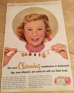 Jabón Lux 1954 June Allyson/Greyhound - Revista de colección anuncio de 2 caras - Imagen 1 de 3