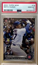 SEIYA SUZUKI PSA 10 2022 TOPPS NOW ROOKIE CARD FIRST RBI 4/9/22 CUBS JAPAN RC 18