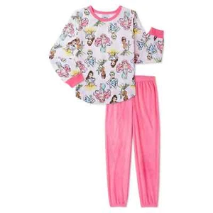 Girls Disney Princess Characters Pink Long Sleeve Pajama Set SZ Small (6-6X) NEW - Picture 1 of 3