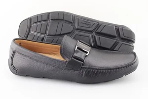 Men's SALVATORE FERRAGAMO 'Sardegna' Black Leather Loafers Size US 10.5 - D - Picture 1 of 6