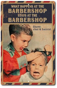 TIN SIGN Shaving Parlor Barber Shop Cottage Razor Shave Rustic Vintage Look . - Picture 1 of 4