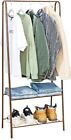 Clothes Rail Stand Garment Coat Rack with Metal Shelf, Frame for Bedroom