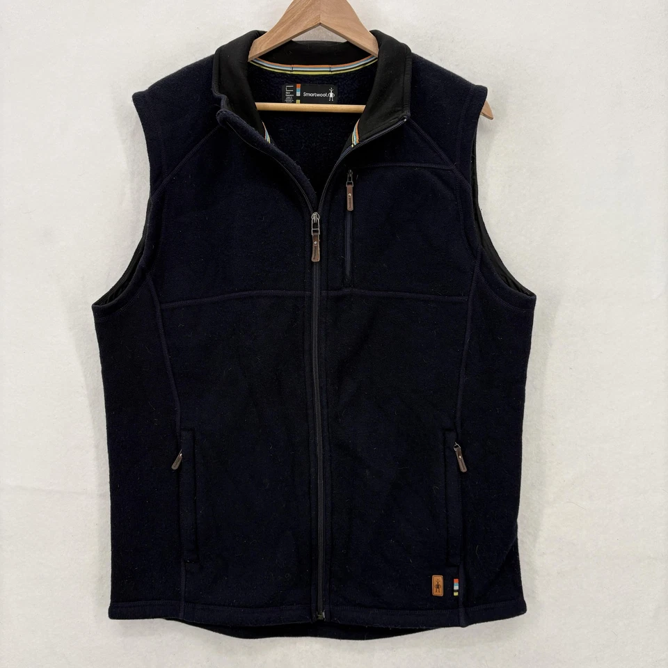 Smartwool Vest Mens Large Wool Fleece Full Zip Outdoor Hiking Pockets Travel - Image 1 of 4
