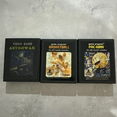 Pac-Man, Basketball & Astrowar AtariI 2600 Cartridges Only- NOT Tested - Image 1 of 4