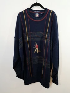 Salty Dog Gant Vintage Herren Golf Pullover Handgerahmt 3XLT Navy Bestickt - Bild 1 von 4